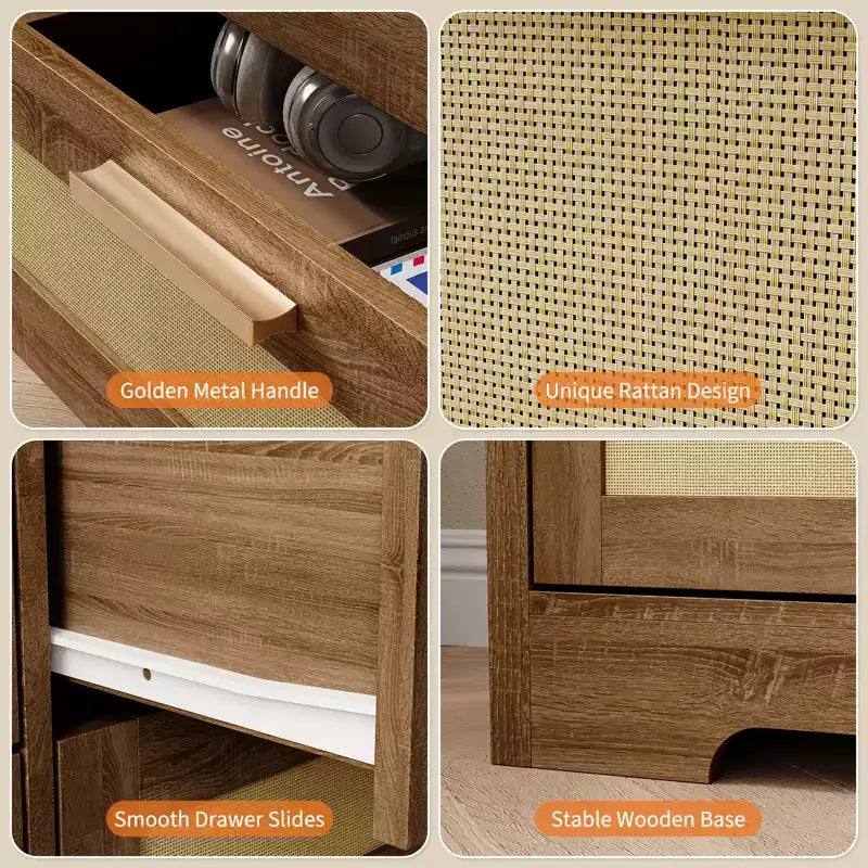 Commode à 10 tiroirs, Meuble de rangement en bois avec dispositif anti-basculement, pour salon, couloir, entrée