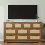 Commode à 10 tiroirs, Meuble de rangement en bois avec dispositif anti-basculement, pour salon, couloir, entrée