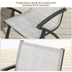 6 chaises de salle à manger d'extérieur modernes en aluminium - Tissu Textilène à séchage rapide, design ergonomique pour patio, piscine, restaurants - Gris