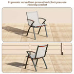 6 chaises de salle à manger d'extérieur modernes en aluminium - Tissu Textilène à séchage rapide, design ergonomique pour patio, piscine, restaurants - Gris