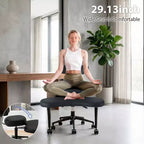 Chaise de méditation et de bureau ergonomique JIONJOY pour s'asseoir en tailleur - Pivotante à 360°, hauteur réglable, assise multiposition