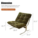 Fauteuil d'appoint moderne surdimensionné pour salon et bureau - Piètement en métal chromé