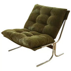 Fauteuil d'appoint moderne surdimensionné pour salon et bureau - Piètement en métal chromé