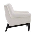 Fauteuil d'appoint Whisen avec accoudoirs évasés sculpturaux et cadre en bois massif, fauteuil de salon rembourré moderne incliné, fauteuil de lecture ergonomique