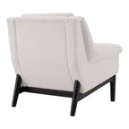 Fauteuil d'appoint Whisen avec accoudoirs évasés sculpturaux et cadre en bois massif, fauteuil de salon rembourré moderne incliné, fauteuil de lecture ergonomique