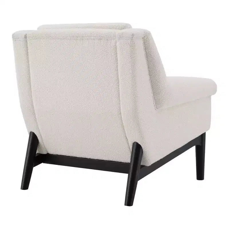 Fauteuil d'appoint Whisen avec accoudoirs évasés sculpturaux et cadre en bois massif, fauteuil de salon rembourré moderne incliné, fauteuil de lecture ergonomique