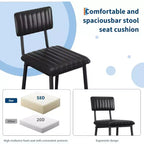 Lot de 2 tabourets de bar robustes, siège en cuir PU épais, dossier ergonomique, repose-pieds, structure métallique supportant 180 kg, facile à nettoyer, pour cuisine ou bar