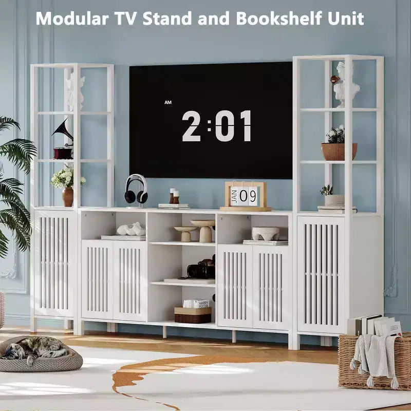 Meuble TV de Ferme avec Étagères, Meuble TV pour Téléviseurs de 70 Pouces, Étagères Réglables, Rangement, pour Salon, Chambre à Coucher
