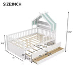 GDFStudio Sanders Lit cabane en bois avec lit gigogne et tissu