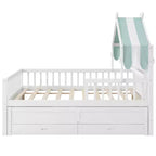 GDFStudio Sanders Lit cabane en bois avec lit gigogne et tissu