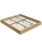 Cadre de lit plateforme ondulé minimaliste en MDF cannelé, robuste et silencieux, facile à assembler, gain de place, pas besoin de sommier tapissier