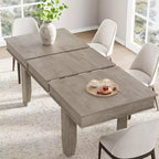 Table de salle à manger extensible avec cadre en bois robuste pour la salle à manger, la cuisine