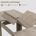 Table de salle à manger extensible avec cadre en bois robuste pour la salle à manger, la cuisine