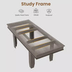 Table de salle à manger extensible avec cadre en bois robuste pour la salle à manger, la cuisine