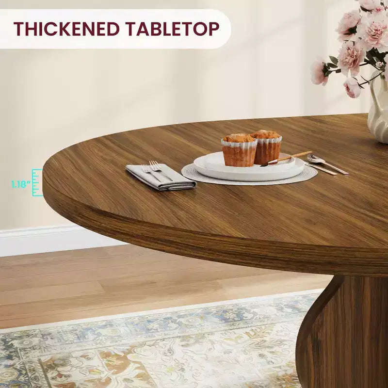 Table de salle à manger extensible avec cadre en bois robuste pour la salle à manger, la cuisine