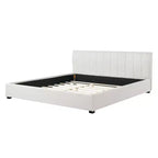 Cadre de lit plateforme capitonné King Size avec tête de lit rembourrée épaisse et douce, Beige - ModernLuxe