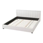 Cadre de lit plateforme capitonné King Size avec tête de lit rembourrée épaisse et douce, Beige - ModernLuxe