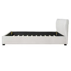 Cadre de lit plateforme capitonné King Size avec tête de lit rembourrée épaisse et douce, Beige - ModernLuxe