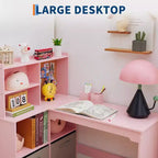 Bureau d'étude pour enfants avec chaise, ensemble de table d'angle, grand rangement, tableau d'affichage et porte-stylos, table d'écriture artistique ergonomique pour les 3-12 ans