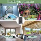 Paravent d'extérieur Dovelina 72H x 47W en métal, panneaux de clôture autoportants noirs pour jardin, terrasse, cour