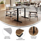 Plateau de table Flash Furniture Acadia avec technologie HPL TopGuard et pied en X à hauteur de table