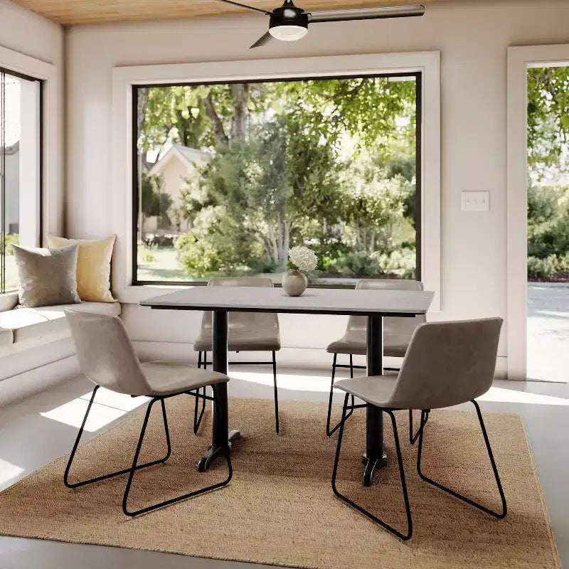 Plateau de table Flash Furniture Acadia avec technologie HPL TopGuard et pied en X à hauteur de table