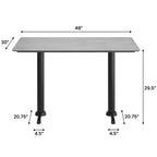Plateau de table Flash Furniture Acadia avec technologie HPL TopGuard et pied en X à hauteur de table