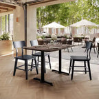 Plateau de table Flash Furniture Acadia avec technologie HPL TopGuard et pied en X à hauteur de table