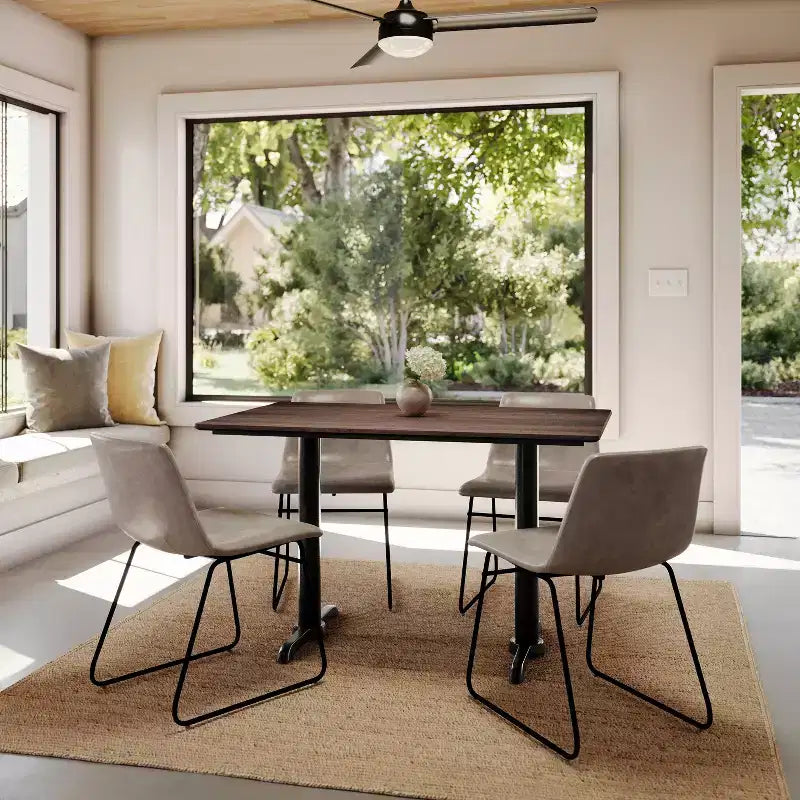 Plateau de table Flash Furniture Acadia avec technologie HPL TopGuard et pied en X à hauteur de table