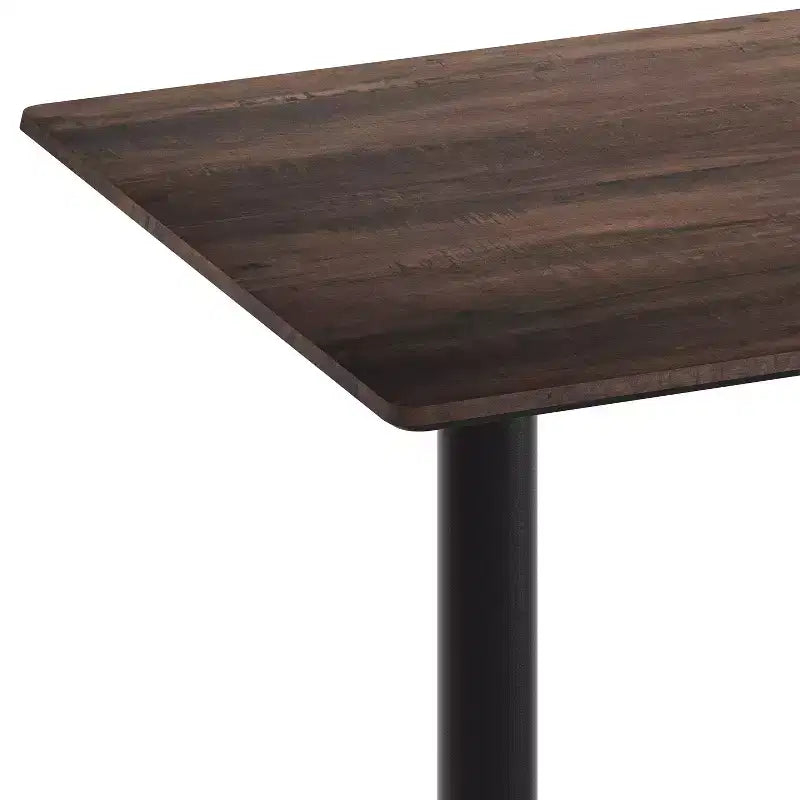 Plateau de table Flash Furniture Acadia avec technologie HPL TopGuard et pied en X à hauteur de table