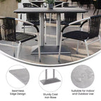 Plateau de table d'intérieur/extérieur Flash Furniture Acadia avec technologie HPL TopGuard et base de table de bistro en fonte