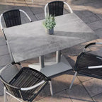 Plateau de table d'intérieur/extérieur Flash Furniture Acadia avec technologie HPL TopGuard et base de table de bistro en fonte