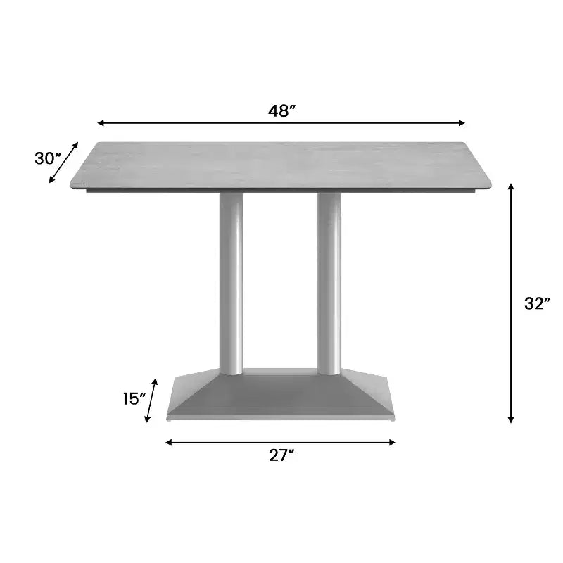 Plateau de table d'intérieur/extérieur Flash Furniture Acadia avec technologie HPL TopGuard et base de table de bistro en fonte
