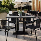 Plateau de table d'intérieur/extérieur Flash Furniture Acadia avec technologie HPL TopGuard et base de table de bistro en fonte