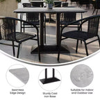 Plateau de table d'intérieur/extérieur Flash Furniture Acadia avec technologie HPL TopGuard et base de table de bistro en fonte