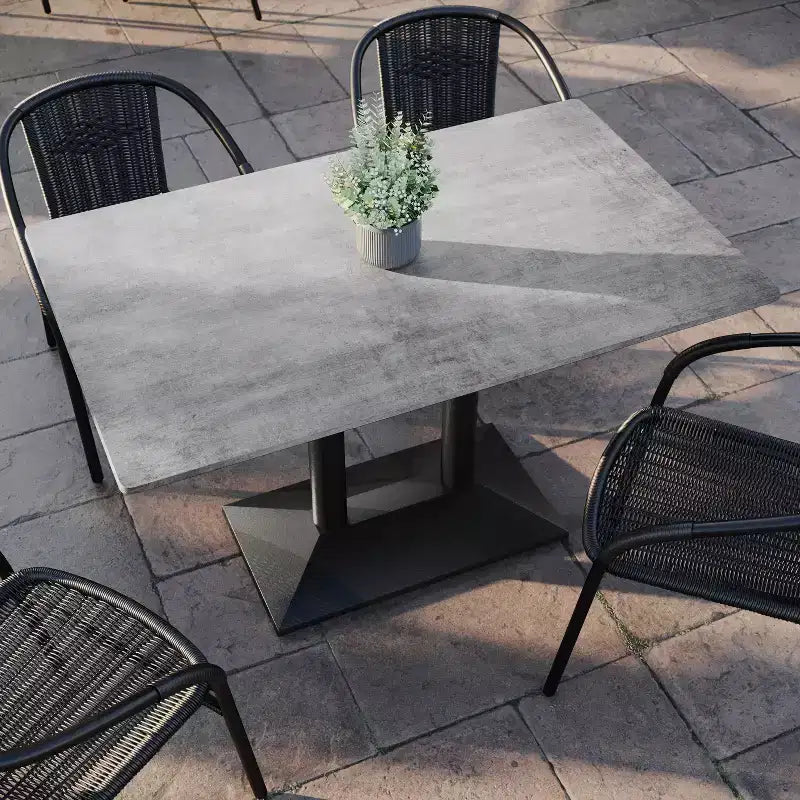 Plateau de table d'intérieur/extérieur Flash Furniture Acadia avec technologie HPL TopGuard et base de table de bistro en fonte