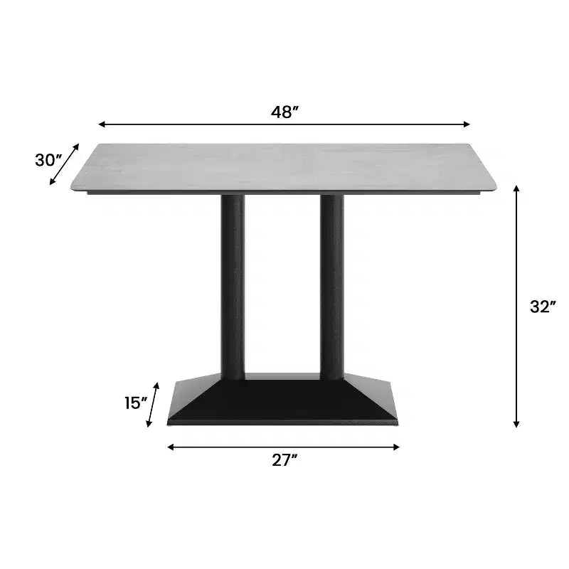 Plateau de table d'intérieur/extérieur Flash Furniture Acadia avec technologie HPL TopGuard et base de table de bistro en fonte