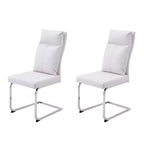 GDFStudio Olaf Chaise de salle à manger moderne en similicuir avec piètement chromé en forme de C (Lot de 2)