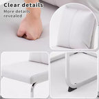 GDFStudio Olaf Chaise de salle à manger moderne en similicuir avec piètement chromé en forme de C (Lot de 2)