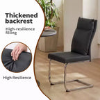 GDFStudio Olaf Chaise de salle à manger moderne en similicuir avec piètement chromé en forme de C (Lot de 2)