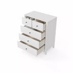 Commode en chêne naturel pour chambre à coucher, commode à 5 tiroirs profonds, commode double moderne en bois pour chambre d'enfant, entrée, couloir