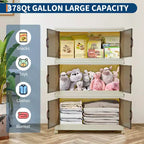 Bac de rangement empilable compact en plastique avec couvercle, tiroir de rangement pliable, portes magnétiques, pour la maison, le bureau