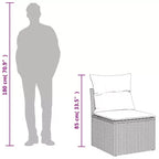 vidaXL Salon de jardin 7 pcs avec coussins résine tressée gris