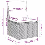 vidaXL Salon de jardin 7 pcs avec coussins résine tressée gris