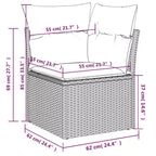 vidaXL Salon de jardin 7 pcs avec coussins résine tressée gris