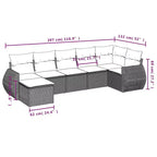 vidaXL Salon de jardin 7 pcs avec coussins résine tressée gris