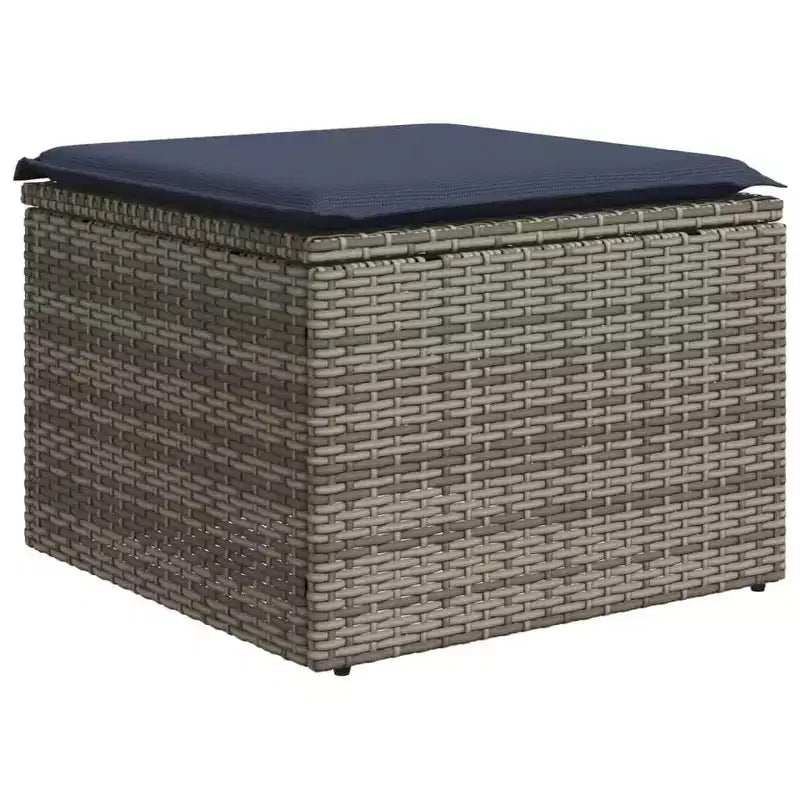 vidaXL Salon de jardin 7 pcs avec coussins résine tressée gris
