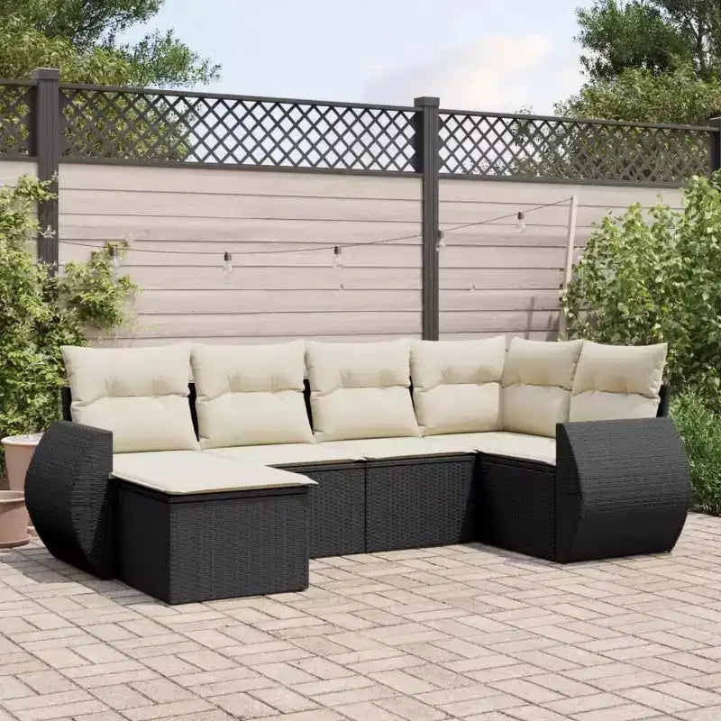 vidaXL Salon de jardin noir en résine tressée Grand salon de jardin modulable