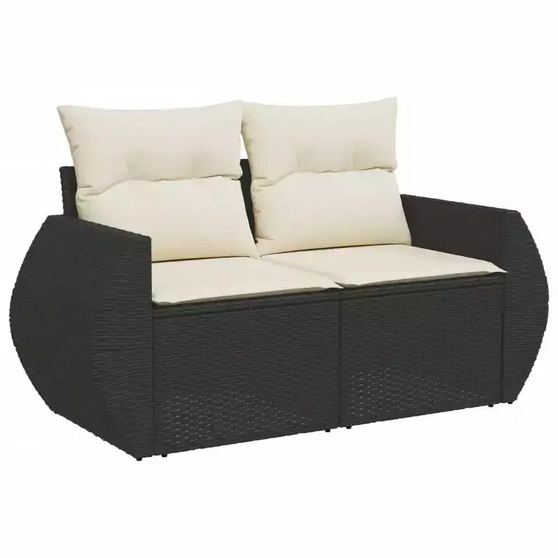 vidaXL Salon de jardin noir en résine tressée Grand salon de jardin modulable