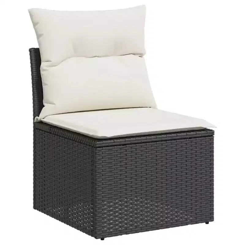 vidaXL Salon de jardin noir en résine tressée Grand salon de jardin modulable
